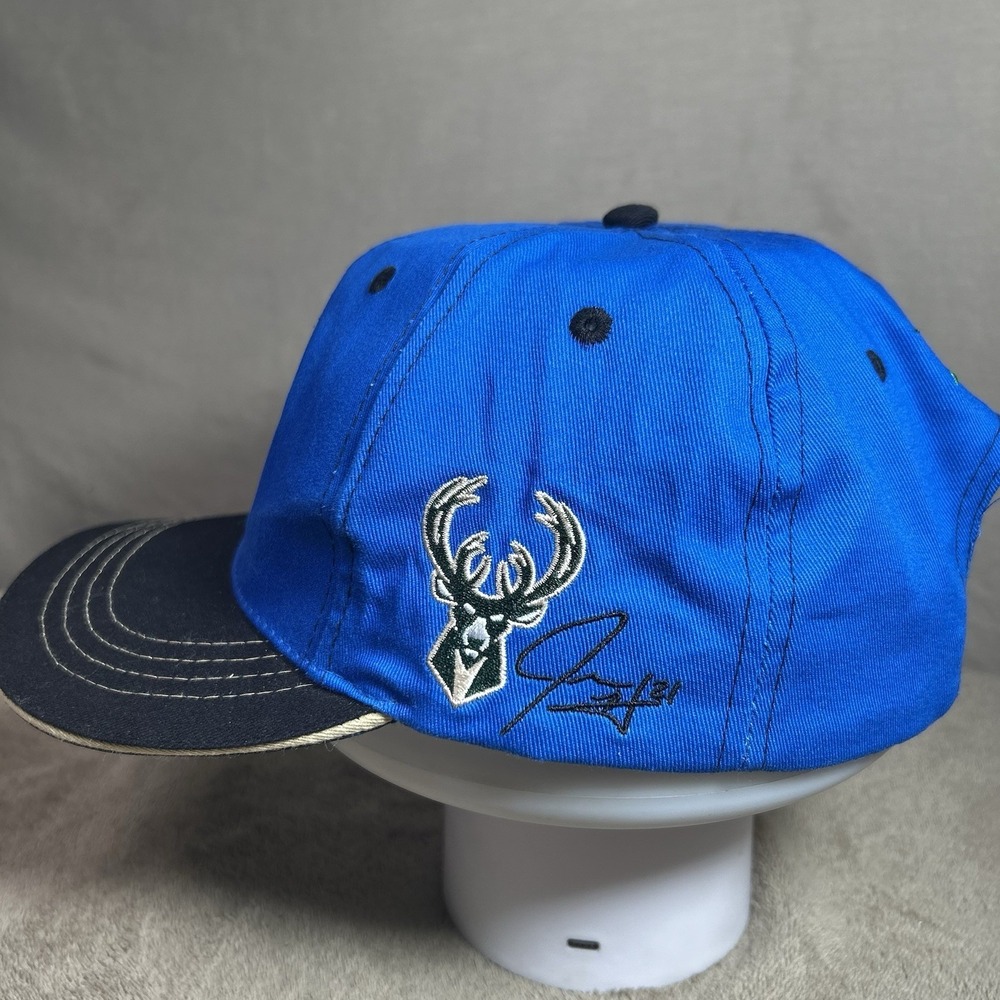 NBA Milwaukee Bucks Jrue Holiday Designed Hat Stadium Giveaway BMO Blue 2021. - Picture 2 of 7